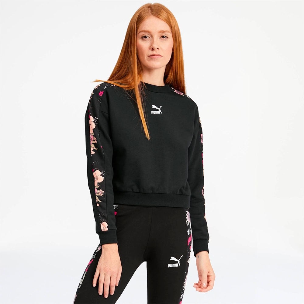 Puma Floral Cropped Sweatshirt